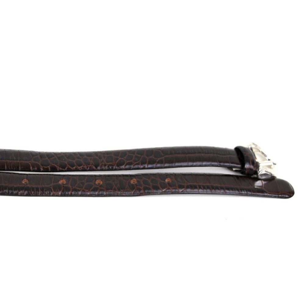 Ann Taylor CROCO BROWN GENUINE LEATHER 3/4"Wd DRESS WOMEN'S BELT Sz M (T11 - Picture 13 of 14